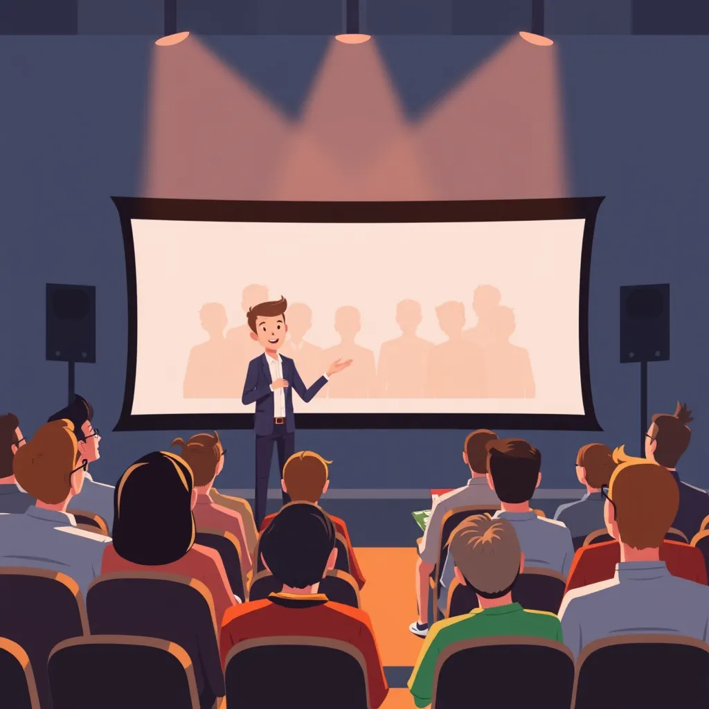 A vibrant and colorful animated presenter in a modern digital studio, gesturing with excitement, surrounded by dynamic graphics and text highlighting a special offer. The presenter has an expressive face, showcasing enthusiasm while appealing to a diverse audience.